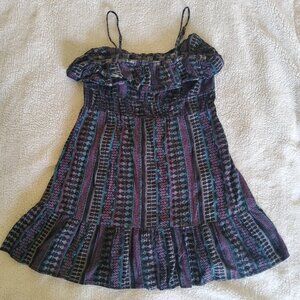 OP ruffle above knee mini colorful dress